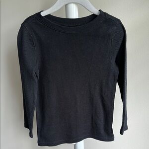 Old Navy Black Long Sleeve Waffle Knit Shirt 3T